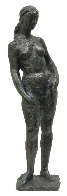 Andriessen M.S.  | Weiblicher Akt, stehend, Bronze 88,0 x 26,0 cm, Unterzeichnet mit Monogramm auf Basis