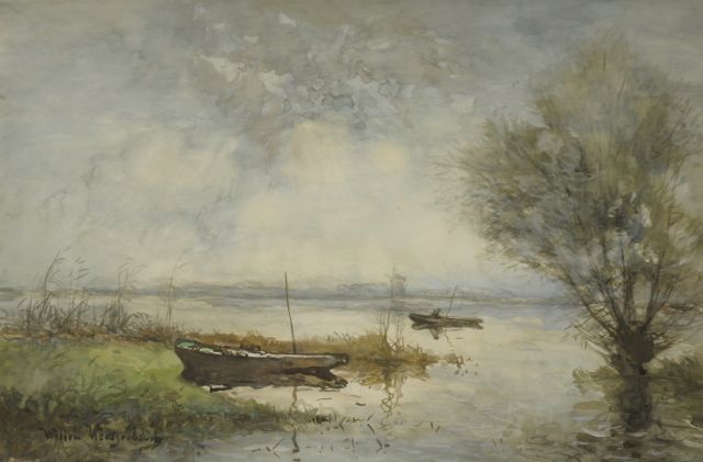 Willem Weissenbruch | Polder landscape, Bleistift und Aquarell auf Papier, 36,4 x 54,3 cm, signed l.l.