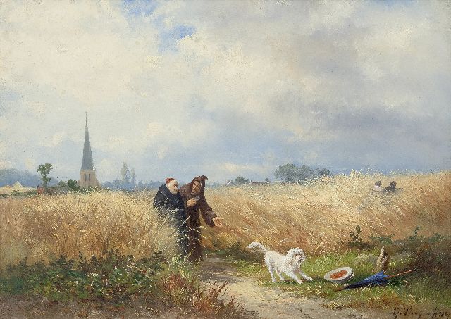 Albert Jurardus van Prooijen | Die gestörte Liebelei, Öl auf Holz, 34,8 x 49,4 cm, Unterzeichnet r.u. und datiert 1884