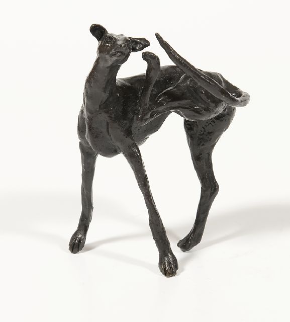 Glen H.  | Windhund, Bronze 10,3 x 8,0 cm, Unterzeichnet auf rechtem Hinterbein
