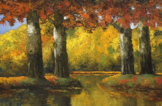 Janus de Winter | Herbstfarben, Öl auf Leinwand, 100,8 x 150,5 cm, Unterzeichnet r.u. und zu datieren um 1930