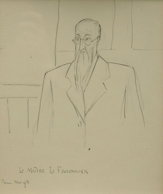 Geertrude Leese | Porträt von Henri Le Fauconnier, Bleistift auf Papier, 26,5 x 23,6 cm