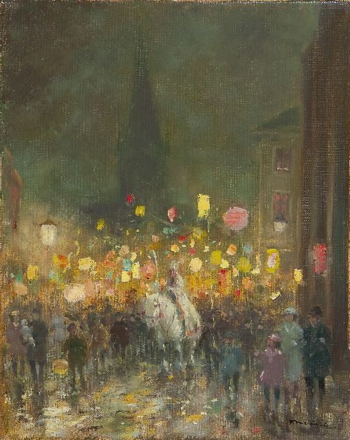 Fritz Möritz | Martin's evening, Düsseldorf, Öl auf Leinwand, 30,5 x 24,4 cm, signed l.r.