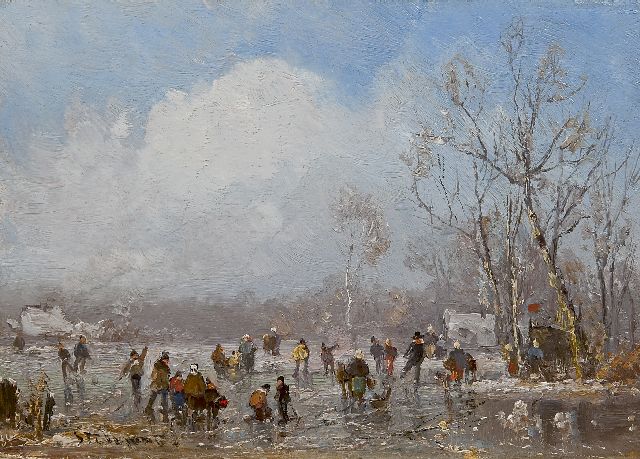 Adolf Stademann | On the ice, Öl auf Malereifaser, 17,0 x 23,3 cm, signed l.l.