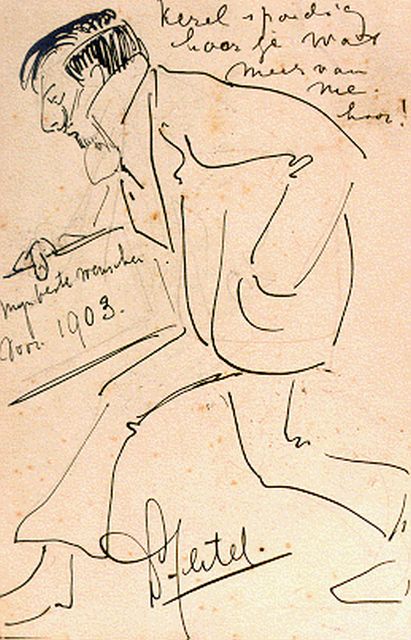 Leo Gestel | The season's greetings 1903, Feder und Bleistift auf Papier, 14,0 x 9,0 cm, signed l.c.