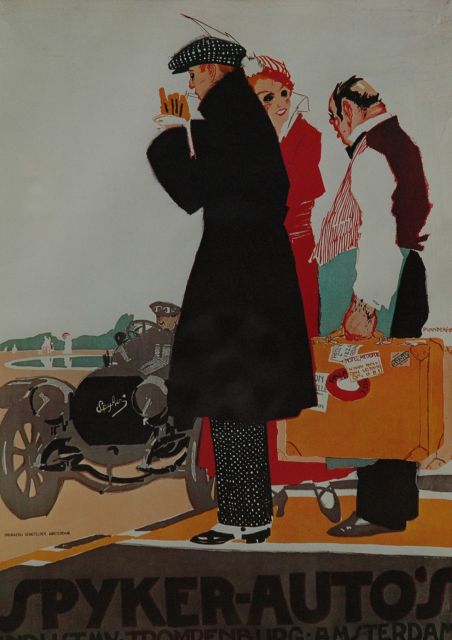 Piet van der Hem | Poster 'Spyker Autos Industriegesellschaft Trompenburg Amsterdam', Photosteindruck, 38,0 x 27,5 cm