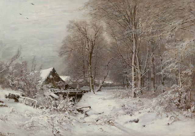 Louis Apol | Der Winter hält Einzug, Öl auf Leinwand, 80,0 x 112,2 cm, Unterzeichnet l.u.