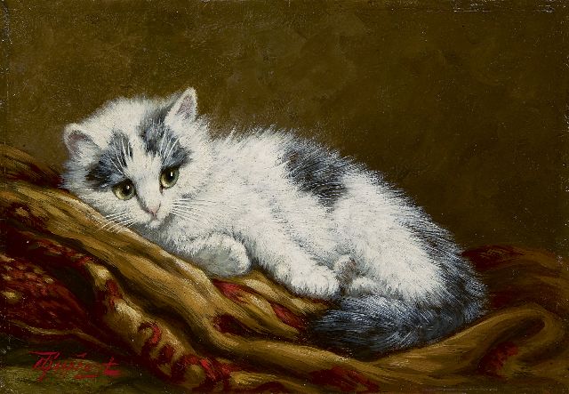 Cornelis Raaphorst | Kitten, Öl auf Holz, 18,2 x 26,2 cm, signed l.l.