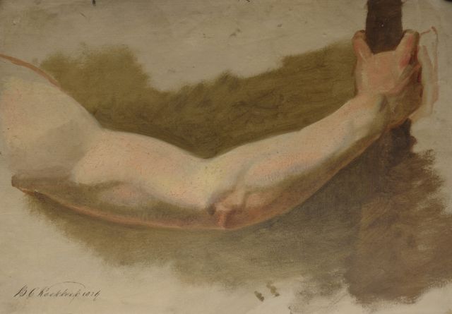 Barend Cornelis Koekkoek | An academy study of a man's arm, Öl auf Papier, 30,8 x 43,8 cm, Unterzeichnet l.u. und datiert 1824