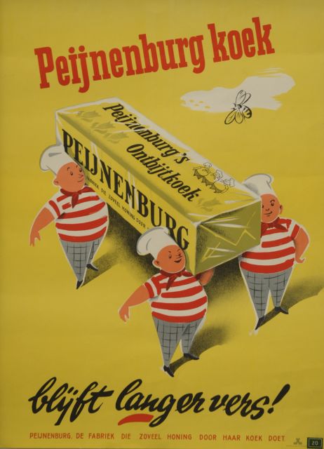 Onbekend | poster Peijnenburg gingerbread, Farbsteindruck auf Poster, 61,1 x 43,6 cm, to be dated ca. 1950