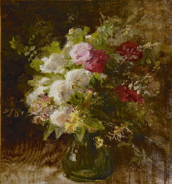 Sande Bakhuyzen G.J. van de | Summer flowers, Öl auf Leinwand auf Holz 51,5 x 48,2 cm