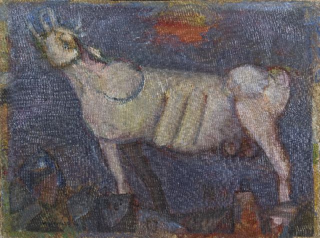 Bierman R.  | Brüllender Stier, Öl auf Leinwand 60,5 x 80,5 cm, Unterzeichnet l.u. und im Verso und datiert '52