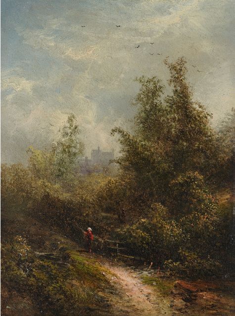 Pieter Kluyver | Waldweg, Öl auf Holz, 22,1 x 16,5 cm, Unterzeichnet l.u. und ohne Rahmen