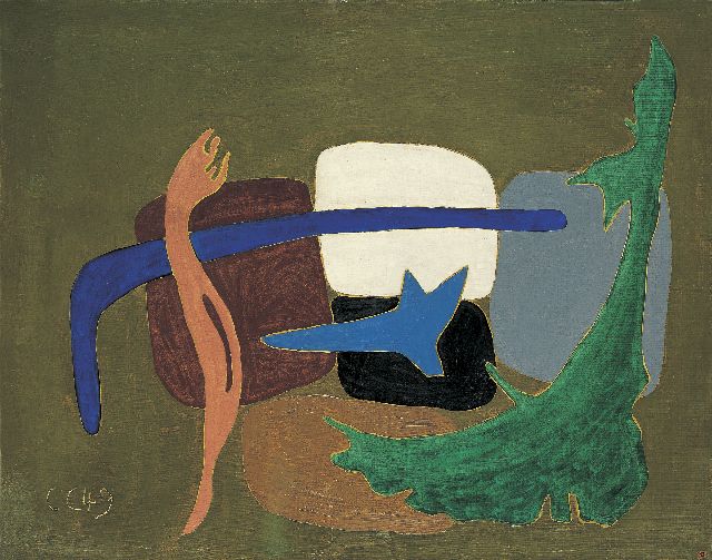 Camille Claus | Komposition, Öl auf Leinwand, 73,0 x 91,7 cm, Unterzeichnet l.u. mit Initialen und datiert '49