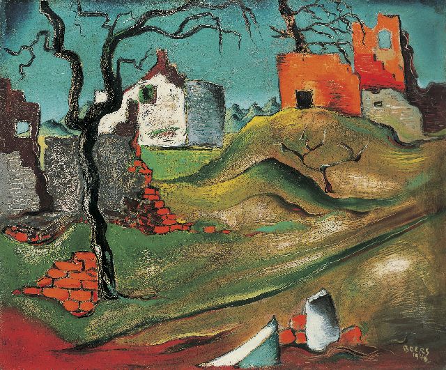 Frans Boers | Landschaft, Öl auf Malereifaser, 46,0 x 55,0 cm, Unterzeichnet r.u. und datiert 1946