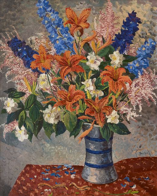 Bieling H.F.  | Blumenstilleben, Öl auf Leinwand 69,2 x 57,4 cm, Unterzeichnet r. in der M.