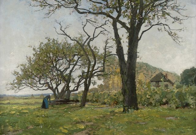 Bodifée J.P.P.  | Landschaft mit Blütenbäumen bei Deventer, Öl auf Leinwand 70,4 x 100,2 cm, Unterzeichnet r.u.