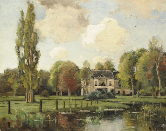 Théophile de Bock | Haus Avegoor zu Ellecom, Öl auf Holz, 39,5 x 50,1 cm, Unterzeichnet r.u.