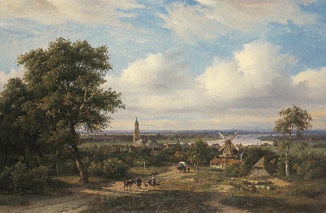 Johannes Pieter van Wisselingh | A view of Rhenen in summer, Öl auf Leinwand, 105,2 x 160,3 cm, signed l.l. und probably painted circa 1841