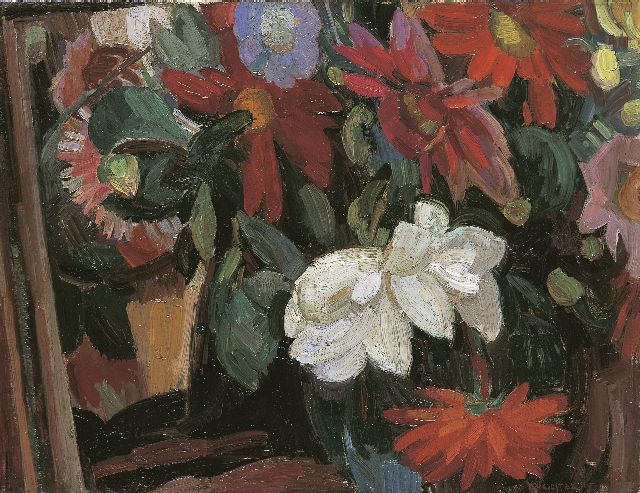Leo Gestel | Blumenstilleben, Öl auf Leinwand, 41,3 x 53,4 cm, Unterzeichnet r.u. und datiert '15