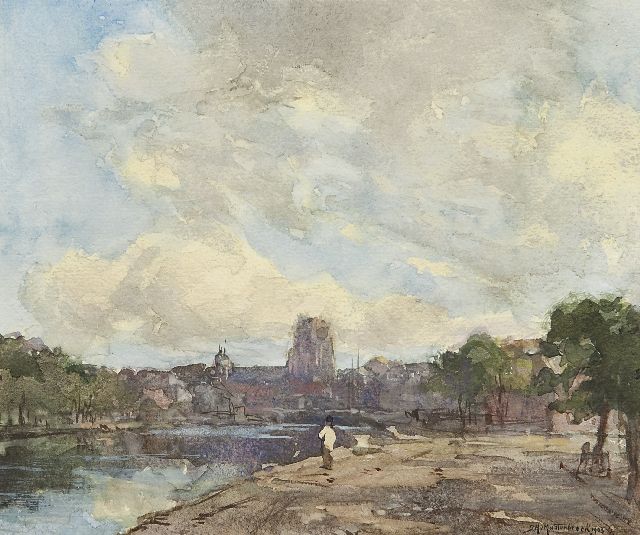 Johan Hendrik van Mastenbroek | View at Rotterdam, Aquarell auf Papier, 20,0 x 23,7 cm, signed l.r. und dated 1903