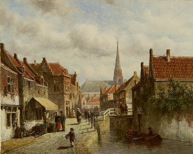 Petrus Gerardus Vertin | A Dutch village with the tower of the Scheveningen church, Öl auf Holz, 23,4 x 29,2 cm, signed l.l. und dated '66