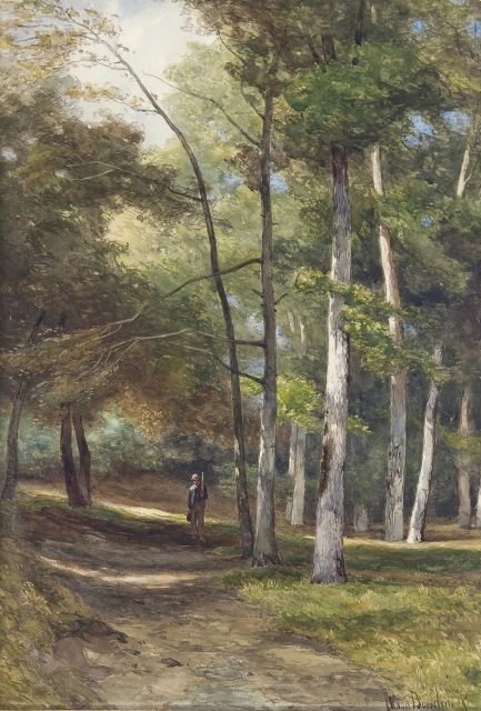 Borselen J.W. van | Im Bloemendaaler Wald, Aquarell auf Papier 51,5 x 35,4 cm, Unterzeichnet r.u.