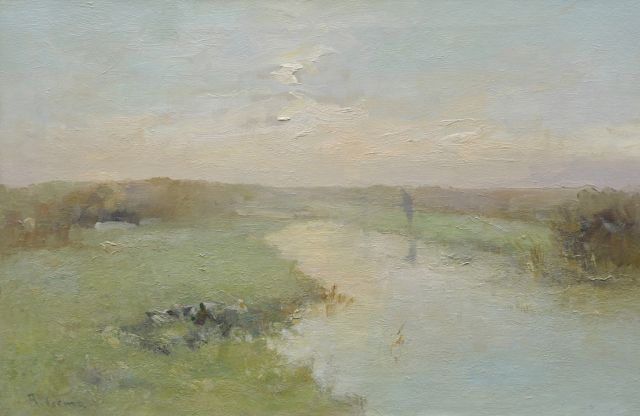 Jacob Ritsema | A fisherman in a polder landscape, Öl auf Leinwand, 40,5 x 60,6 cm, signed l.l. und verkocht