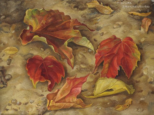 Machiel Brandenburg | Autumn leaves, Öl auf Leinwand, 18,6 x 24,3 cm, signed u.r. und dated 1948
