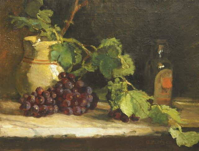 George Pletser | A still life with grapes, Öl auf Leinwand, 42,5 x 55,5 cm, signed l.r.