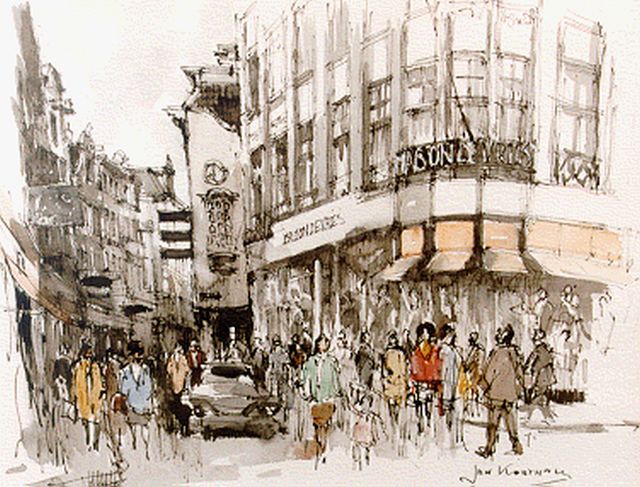 Jan Korthals | 'Maison de Vries', Amsterdam, Aquarell auf Papier, 34,0 x 42,0 cm, signed l.r.