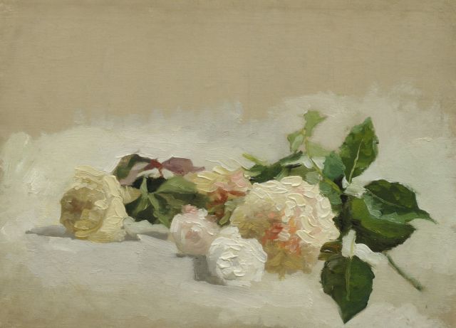 Marie Heineken | Roses, Öl auf Leinwand, 26,5 x 36,0 cm