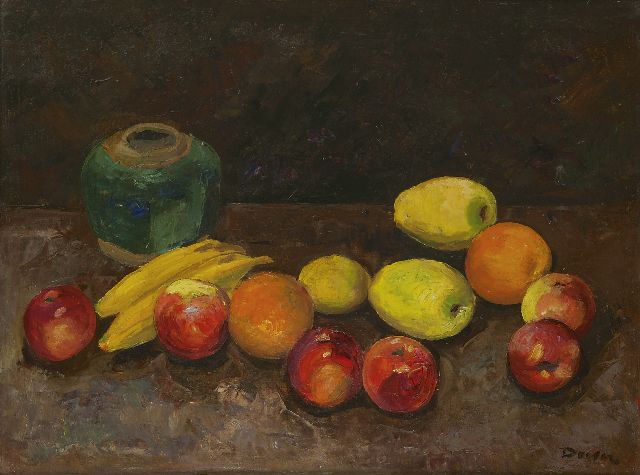 Doeser J.J.  | Stlleben mit Obst und Ingwertopf, Öl auf Leinwand 60,8 x 80,5 cm, Unterzeichnet r.u.