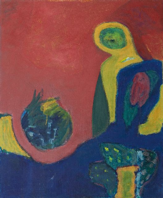 Gerard Schäperkötter | Komposition, Öl auf Leinwand, 120,0 x 100,0 cm, Unterzeichnet l.o. und datiert 2000