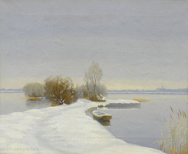 Dirk Smorenberg | A winter landscape near Loosdrecht, Öl auf Leinwand, 25,2 x 30,0 cm, signed l.l.