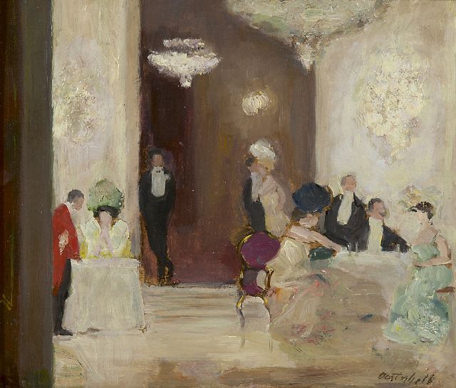Walter Oesterheld | Nightclub, Berlin, Öl auf Leinwand  auf Holzfaser, 22,5 x 26,5 cm, signed l.r. und painted ca. 1904