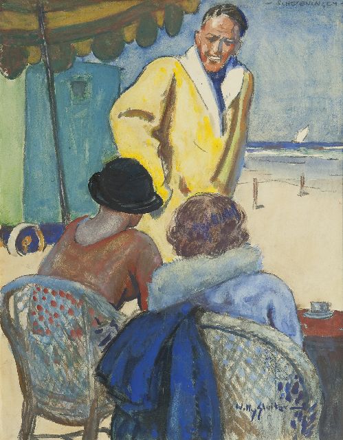 Willy Sluiter | On the beach, Scheveningen, Aquarell auf Papier, 47,5 x 36,0 cm, signed l.r.