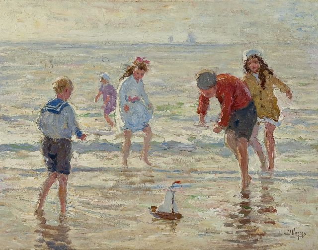 Ben Viegers | Strandvergnügen, Öl auf Leinwand, 36,6 x 46,6 cm, Unterzeichnet u.r.