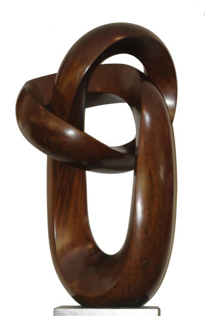 Mader H.J.  | Der Knoten, Iroko 98,0 x 53,0 cm, Unterzeichnet mit Monogramm und zu datieren Sommer 1989