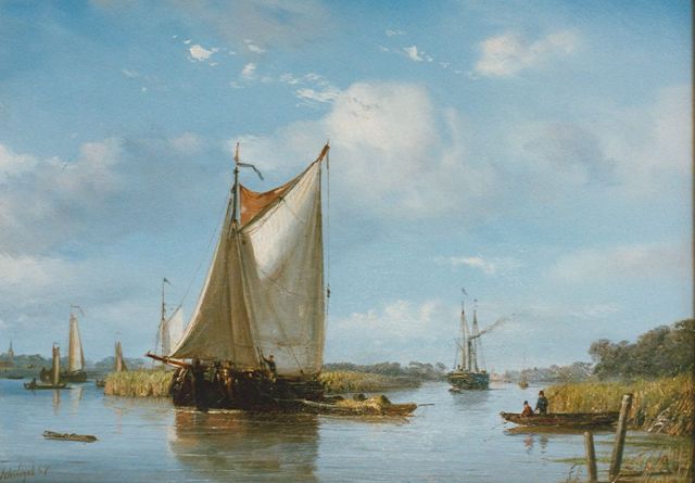 Petrus Paulus Schiedges | A river landscape in summer, Öl auf Tafel, 24,7 x 34,0 cm, signed l.l. und dated '57