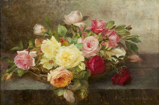 Elise Nees von Esenbeck | A still life with roses, Öl auf Leinwand, 44,6 x 66,5 cm, signed l.r. und dated 1903