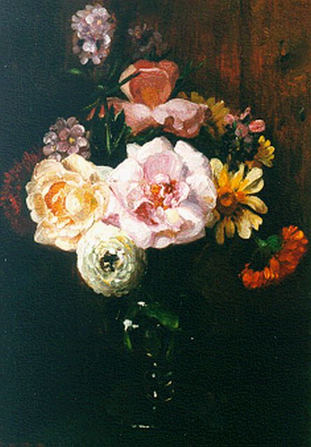 Willem Elisa Roelofs jr. | Summer Bouquet, Öl auf Malerpappe, 34,8 x 25,1 cm, signed l.l.