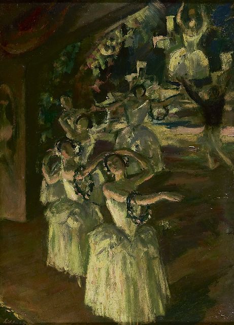 Hans Reinhold Lichtenberger | Das Ballett Giselle, Öl auf Holzfaser, 53,0 x 38,0 cm, Unterzeichnet l.u.