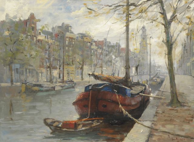 Jan Korthals | View at the Prinsengracht, Amsterdam, Öl auf Leinwand, 60,0 x 80,0 cm, signed l.r.