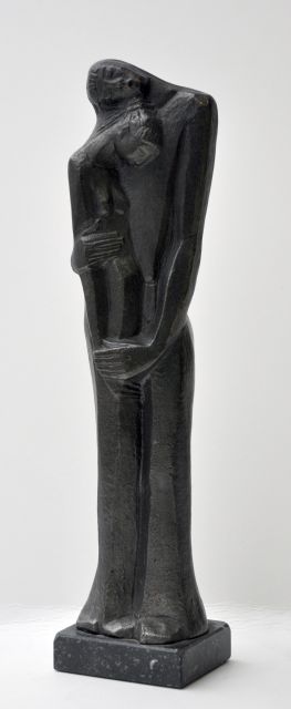 Acker J. van | Tender embrace, Bronze 33,0 x 7,3 cm, signed on back side of the leg (man)