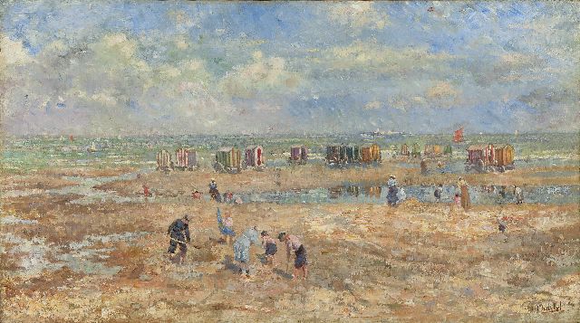 Charlet E.  | A summer day at the beach, Öl auf Leinwand 41,4 x 73,4 cm, signed l.r.