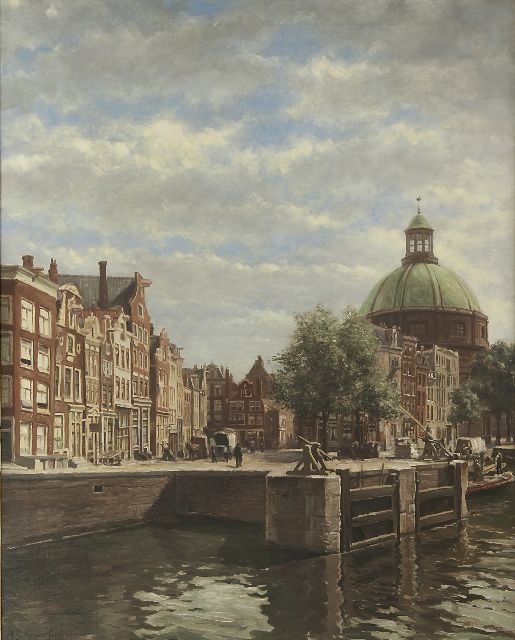 Martinus Johannes Korpershoek | The Haarlemmersluis, Amsterdam, Öl auf Leinwand, 100,2 x 80,0 cm, signed l.l. und dated 1922