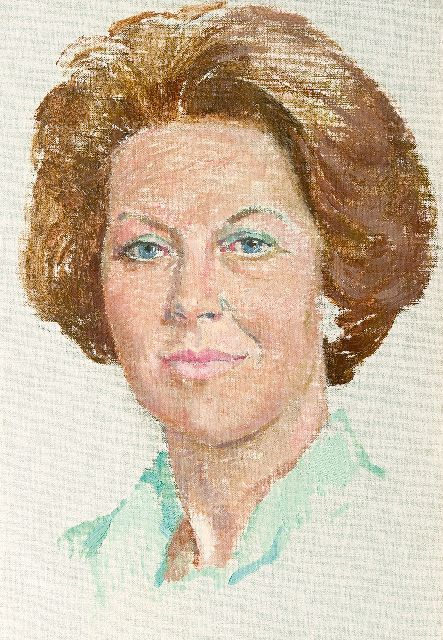Boer H. de | Porträt der Königin Beatrix, Öl auf Leinwand 46,2 x 32,3 cm