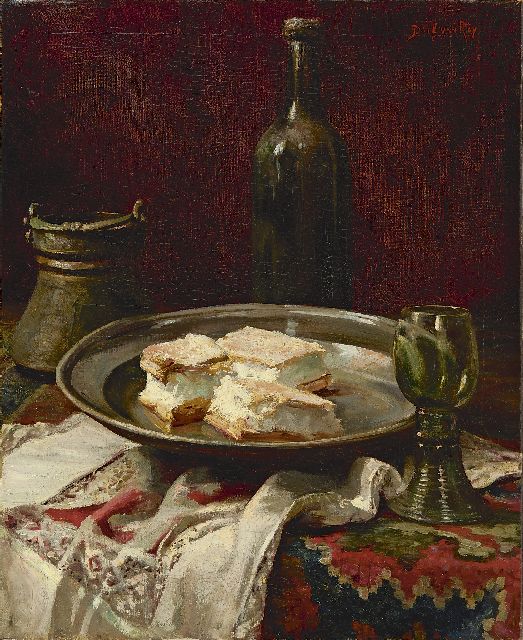 Dolf van Roy | Die Nachspeise, Öl auf Leinwand, 55,1 x 45,7 cm, Unterzeichnet r.o.