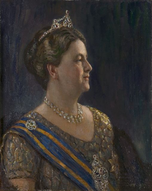 Simon de Heer | Queen Wilhelmina, Öl auf Leinwand, 68,3 x 54,5 cm, signed l.r. with initials SdH und dated 1941